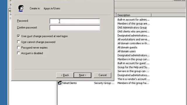 1creating Domain user account in 2003 смотреть онлайн