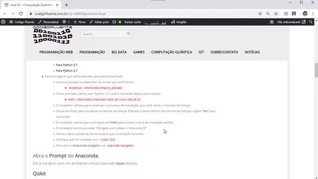 Aula 03 - Computação Quântica - Instalando o Anaconda e o QISKIT смотреть онлайн