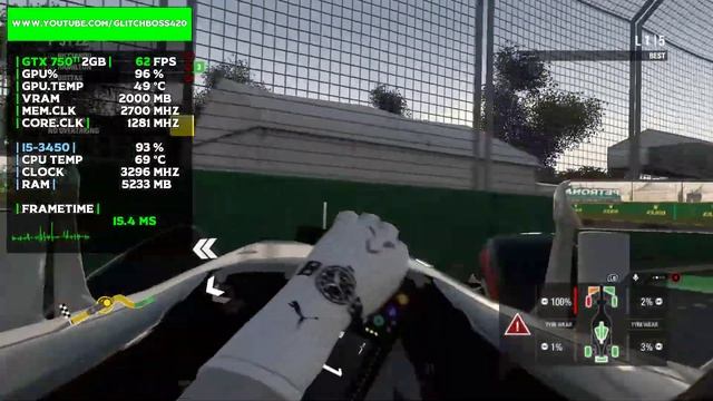 F1 2016 | GTX 750Ti 2GB + i5-3450 + 8GB RAM смотреть онлайн