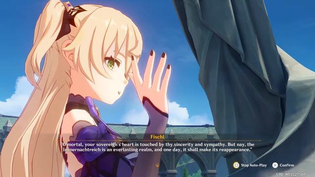 FISCHL INVITES LUMINE TO GOLDEN APPLE ARCHIPELAGO RERUN Genshin Impact CUTSCENE