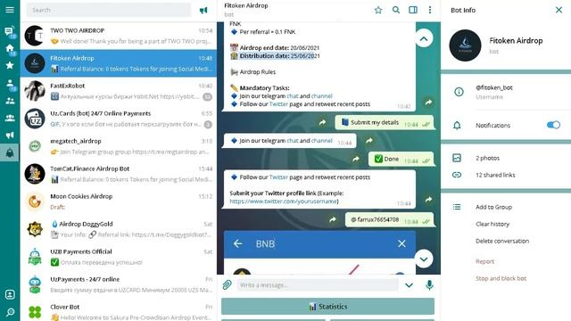 Fitoken телеграмм аирдроп бот смотреть онлайн