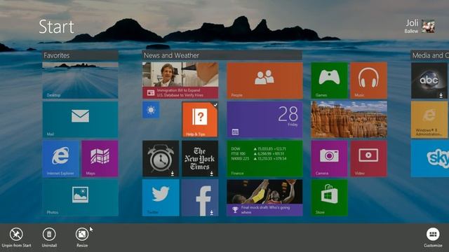 Windows 8.1 Resize Tiles on the Start Screen смотреть онлайн