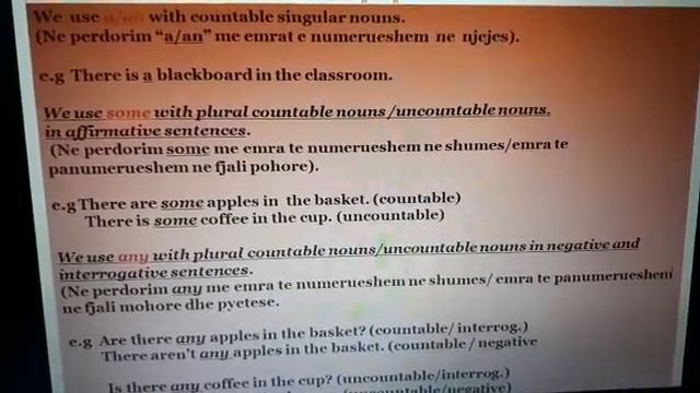 A/AN/SOME/ANY - English 6