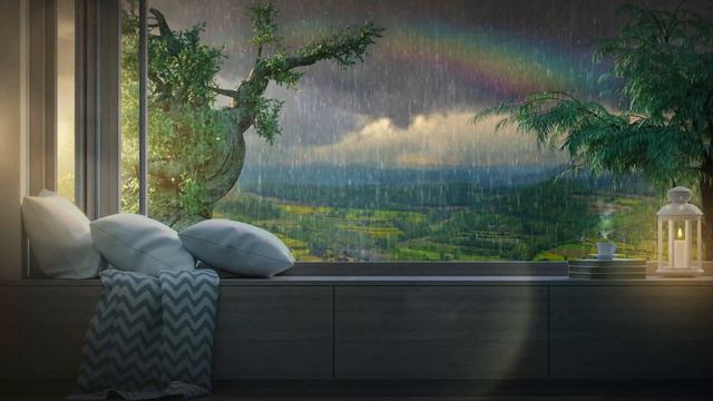 Enjoy the relaxing summer rain and the open window view in Asia. смотреть онлайн