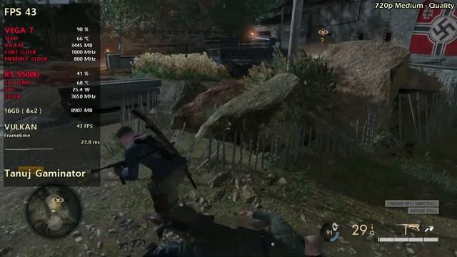SNIPER ELITE 5 - RYZEN 5 5500U - 16GB RAM - VEGA 7 - BENCHMARK смотреть онлайн