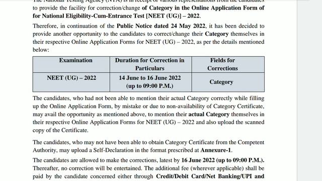 Neet 2022 big update // correction window opened again смотреть онлайн