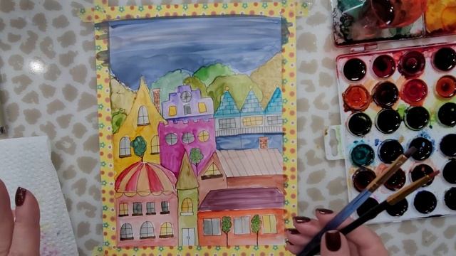 Fun & easy whimsical alcohol ink village смотреть онлайн