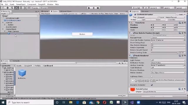 Concept of reticle pointer, scene management and event system in virtual reality using Unity . смотреть онлайн