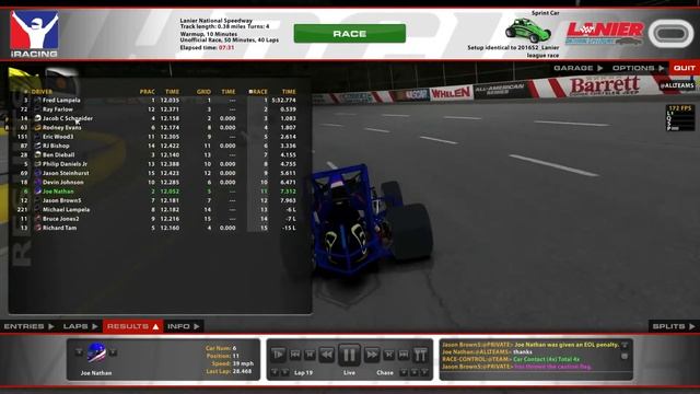 "iRacing: League Racing!" (JaySkinz.com Sim Racing League - Sprint Cars at Lanier) смотреть онлайн