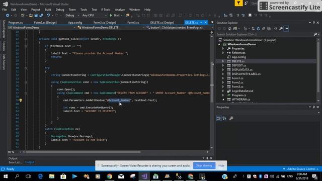 Delete Record By Using Windows Form Application смотреть онлайн
