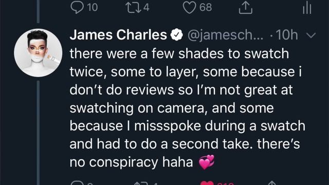 JAMES CHARLES FAKING MAKEUP SWATCHES смотреть онлайн
