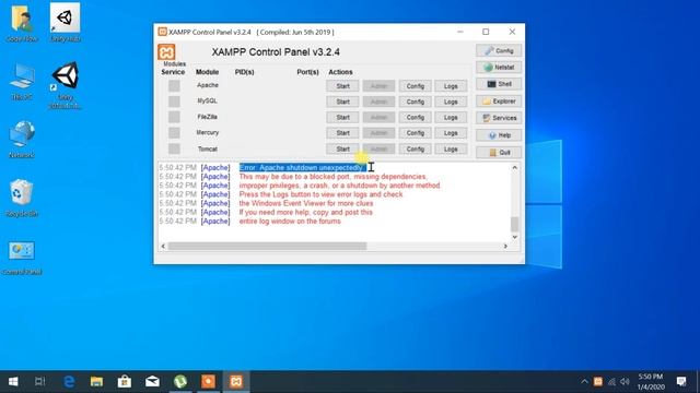 Apache Shutdown unexpectedly in Xampp 2020 - How to solve port is in use by vmware workstation смотреть онлайн