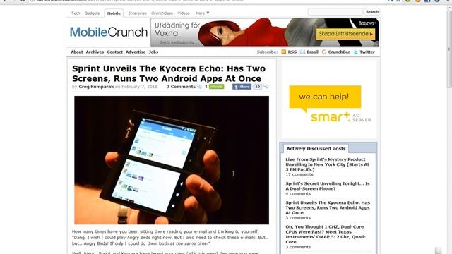 First Android Phone With Dual 3.5" Screens! Angry Birds & Movie At The Same Time? [Kyocera Echo] смотреть онлайн