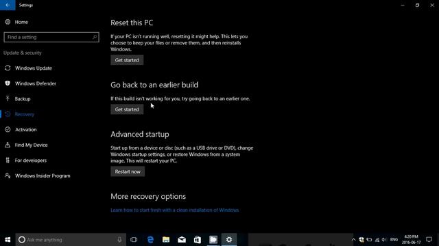 Windows 10 Insider preview build 14367 Look and observations June 17th 2016 смотреть онлайн