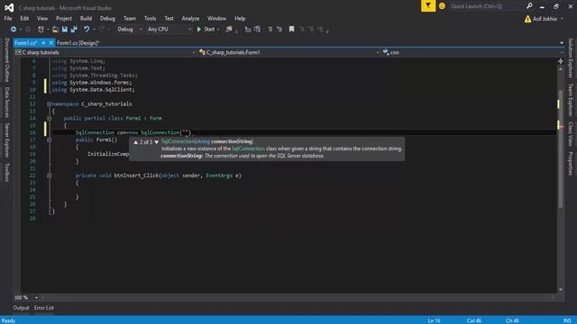 How To Insert Data In Sql Using C# Windows Application смотреть онлайн