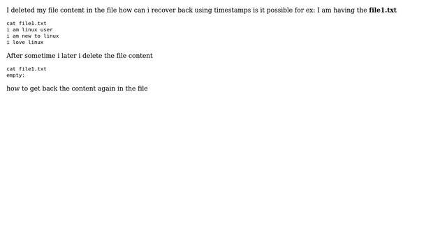 Ubuntu: Recover overwritten contents of text file смотреть онлайн