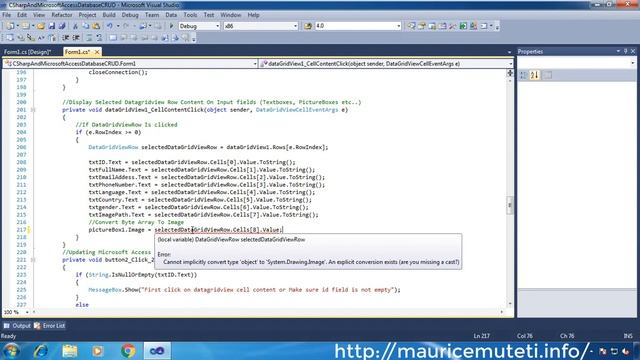 C# And Ms Access Database Tutorial #13 - How To Show Selected Row From Datagridview To Picturebox смотреть онлайн