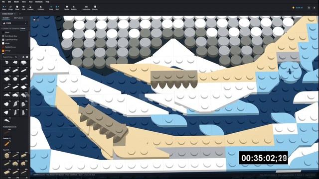 Lego 31208 Hokusai - The Great Wave Speed Build Studio Bricklink LDD by PLegoBB смотреть онлайн