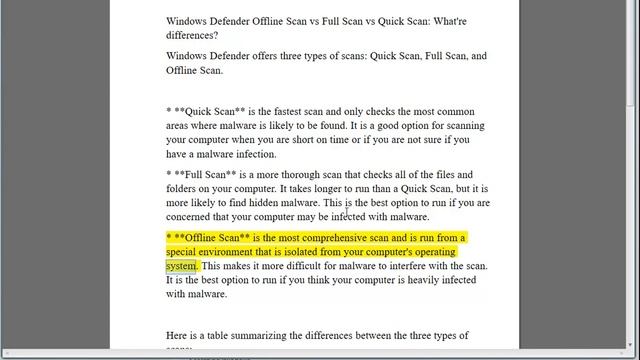 Windows Defender Offline Scan vs Full Scan vs Quick Scan: What're the differences? смотреть онлайн