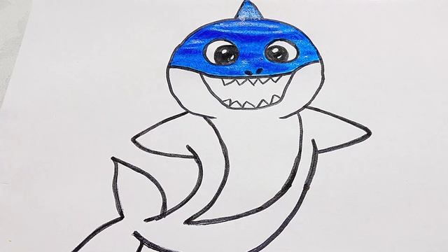 Акуленок раскраска |Сурет салу акула | Bolalar uchun akula chizish | Draw a baby shark смотреть онлайн