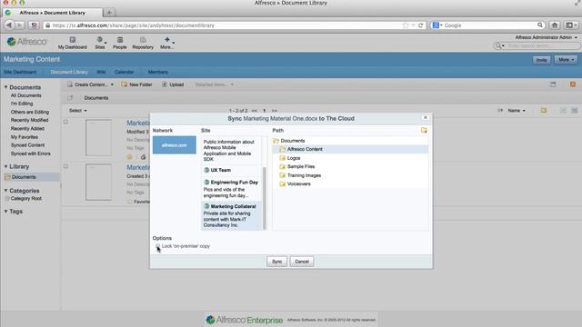 Alfresco Enterprise: Sync with cloud смотреть онлайн