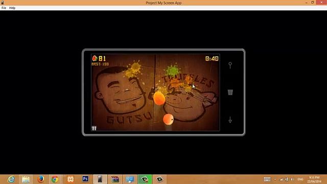 Play Fruit Ninja On Project My Screen App смотреть онлайн