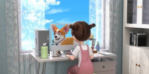 Корги по имени Моко. Простые истории, 11 серия. Монитор