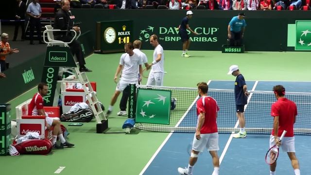 Davis Cup 2015: CHE vs. NED - De Bakker en Middelkoop over gewonnen dubbel смотреть онлайн