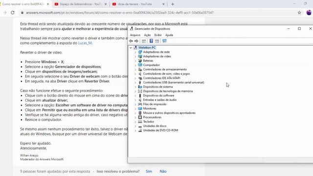 FAZENDO A WEBCAM INTEGRADA FUNCIONAR NOVAMENTE смотреть онлайн