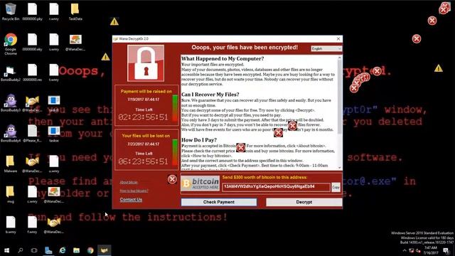 MEMZ Trojan + WannaCry Ransomware vs. Windows Server 2016 смотреть онлайн