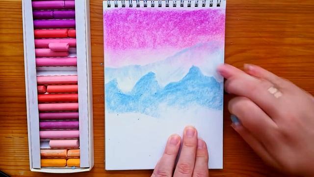 Как нарисовать ГОРЫ пастелью | Горный пейзаж | Простой рисунок для начинающих смотреть онлайн