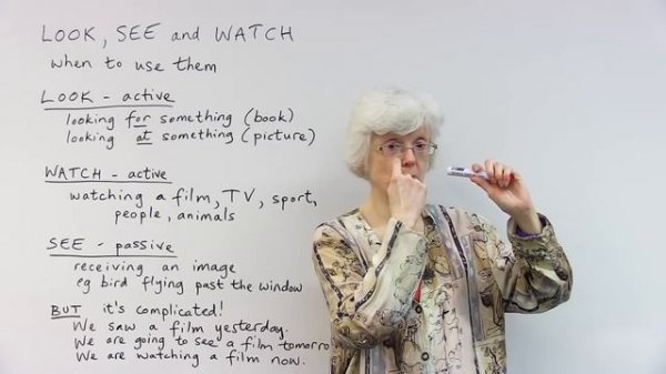 Basic English – How and when to use LOOK, SEE, and WATCH