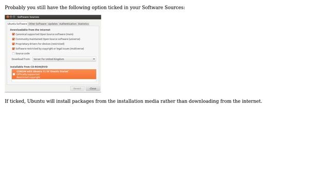 Ubuntu: Error "Media change: please insert disc labeled..." when installing an application смотреть онлайн