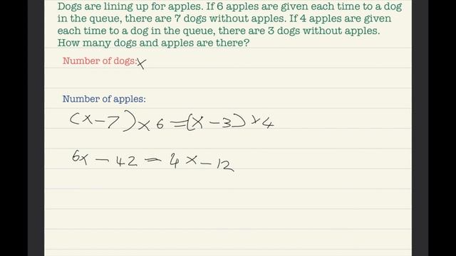 KS2 mathematics - Dogs are lining up for apples. How many dogs and apples are there? (Algebra) смотреть онлайн