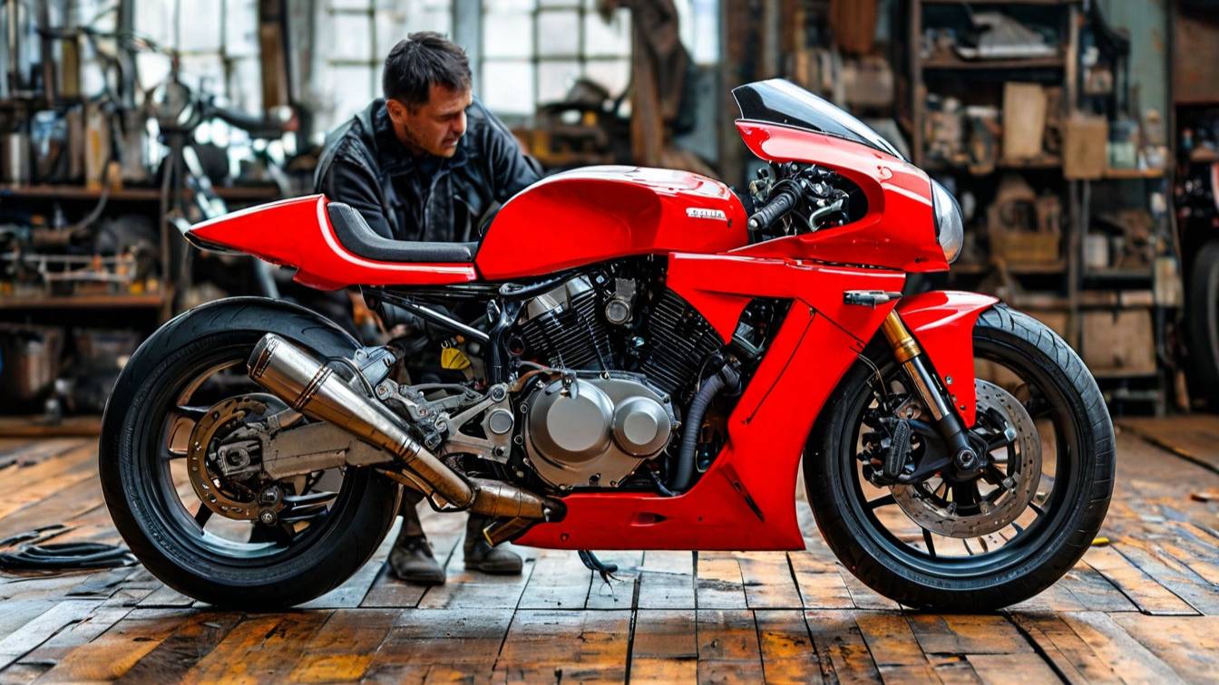 Человек строит удивительный футуристический мотоцикл, используя старую Honda | От начала до конца смотреть онлайн