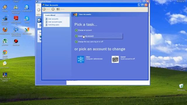 How to make a new user on you're computer (Windows XP) смотреть онлайн