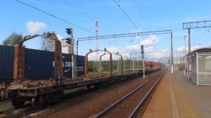 Отправление 2М62У-0063 с путеукладочным составом со станции Бекасово-1 10.09.2021