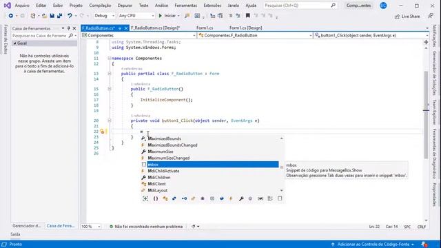Radiobutton - Curso Programação Completo C# Visual Studio - Aula 82 смотреть онлайн