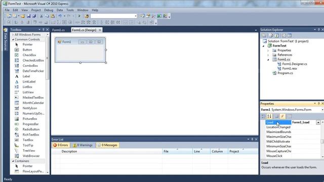 Programmering C# Windows form FormTest del2 location point form load смотреть онлайн