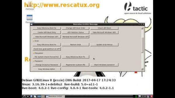 Using Rescatux to restore Windows partition