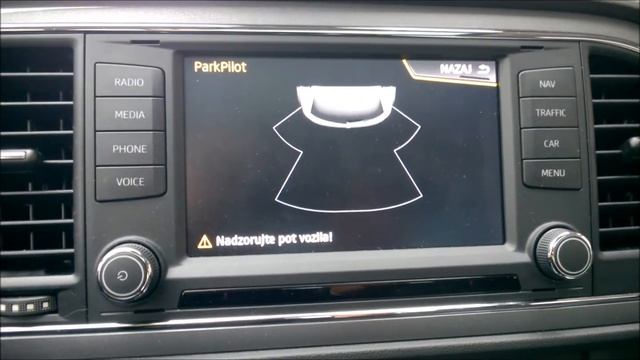Seat Leon 3 - Park Pilot display activation vključitev grafičnega prikaza parkiranja смотреть онлайн
