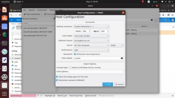 Ubuntu Linux to RDP to Windows Server in Azure - How to Guide Using KRDC Client