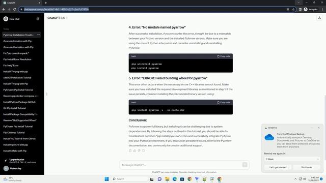 pip install pyarrow error смотреть онлайн