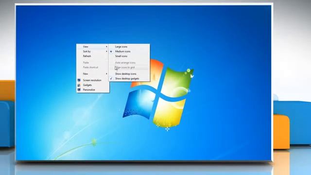 Windows® 7: Show, hide, or resize desktop icons смотреть онлайн