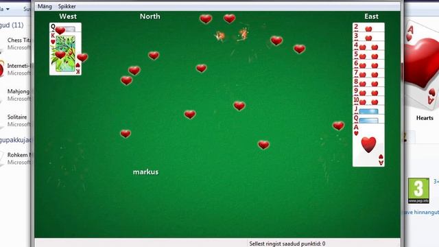 Hearts win animation (Windows Vista/7 Card Game) смотреть онлайн