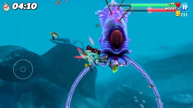Hungry Shark World - Colossal Squid New Boss Battle Map смотреть онлайн