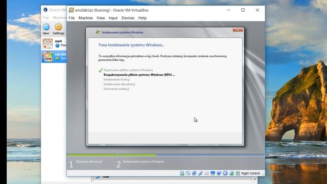 Instalacja Windows 2008 R2 Server na VirtualBox смотреть онлайн