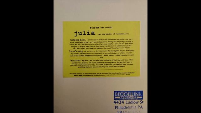 Julia - ...At the Window of Vulnerability (1994) 7" EP [High Quality] смотреть онлайн