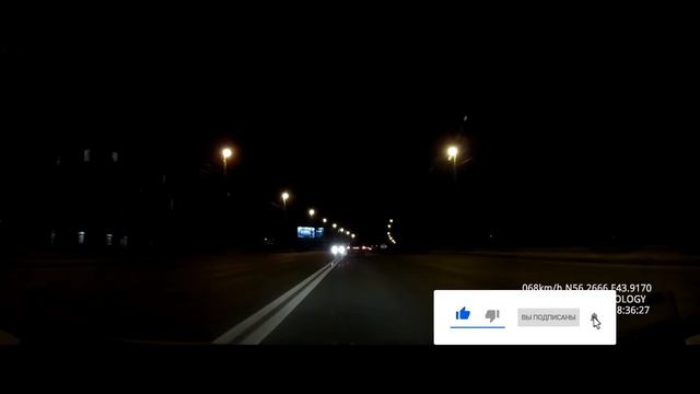 Пример записи видеорегистратора PROLOGY iReg-7050SHD GPS (ночь) | SERVICEMAN смотреть онлайн