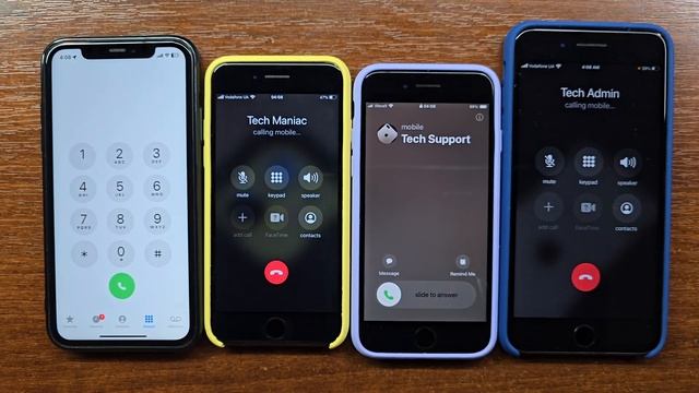 iPhone 11 vs iPhone 7 + iPhone SE 3 vs iPhone 8 Plus Incoming Call + Switching to Facetime Call смотреть онлайн